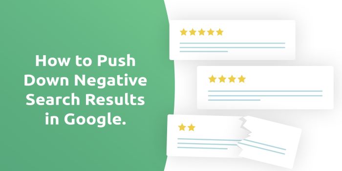 What Are The Various Methods For Pushing Down Negative Search Results In Google?